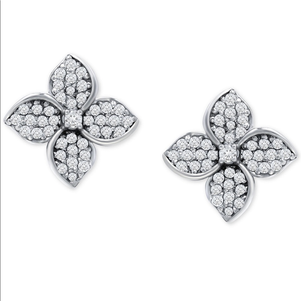 Giani Bernini Sterling silver CZ flower stud earrings